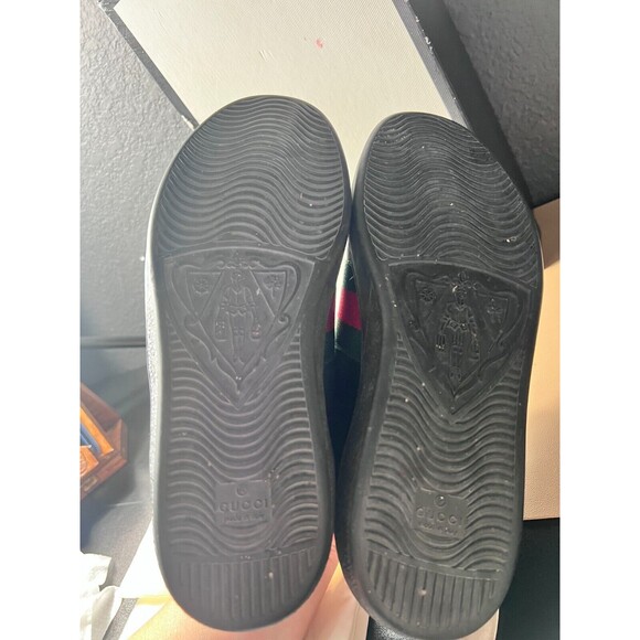 Gucci Ace Leather Lace Up Sneaker M Size 9.5 Black Python Embossed Authenticated - Picture 5 of 15